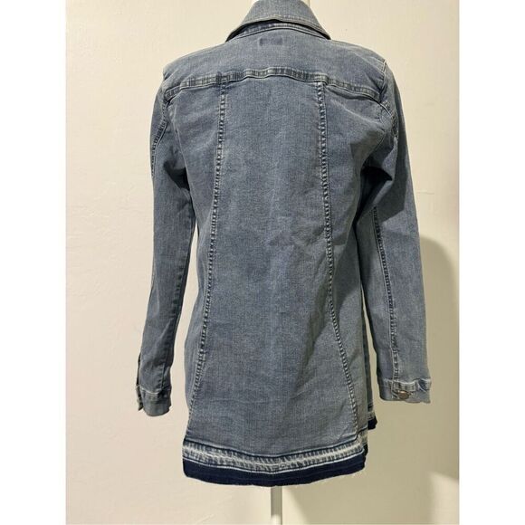 Logo By Lori Goldstein distressed hem Jean jacket - Picture 4 of 6